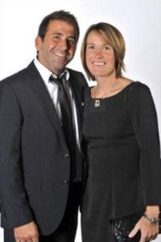 Lalie Bertuzzo’s mother, Justine Henin with her first baby bump and her husband, Benoit Bertuzzo.